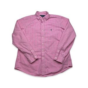 Polo by Ralph Lauren Pink Gingham Long Sleeve Button Down